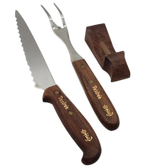 Vintage Jernbolaget Eskilstuna Disiree Knife Fork Sharpener Set SS Wood Sweden - Picture 4 of 13